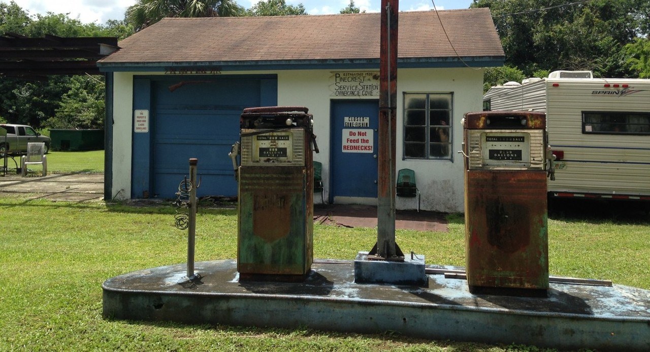Station service abandonnée - Loop Road -Everglades - Floride