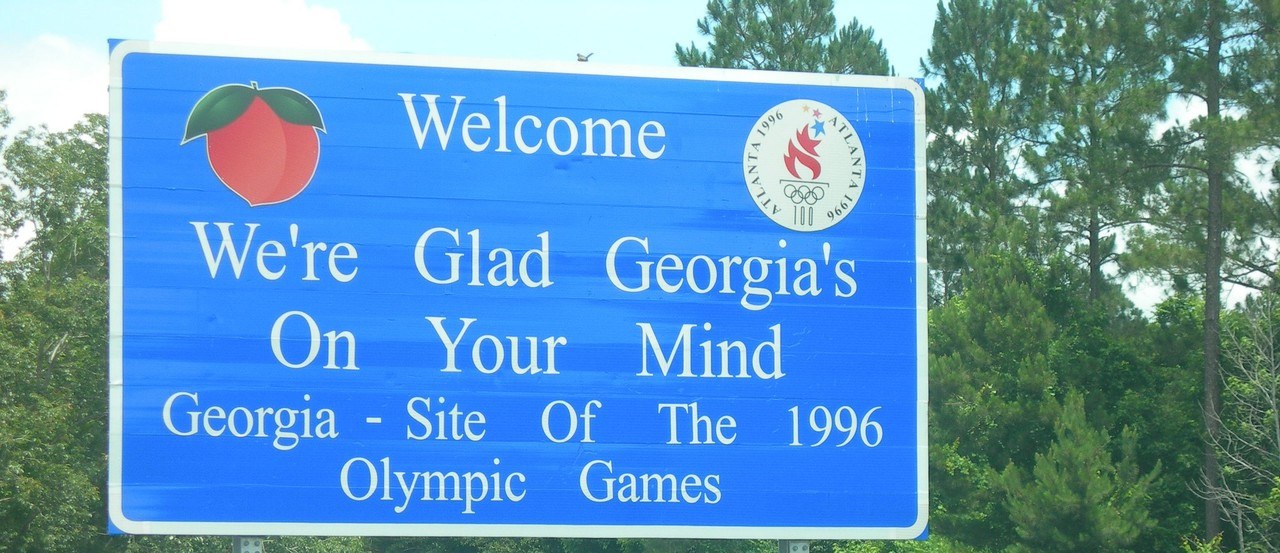 Panneau d'entrée en Géorgie (Etats-Unis