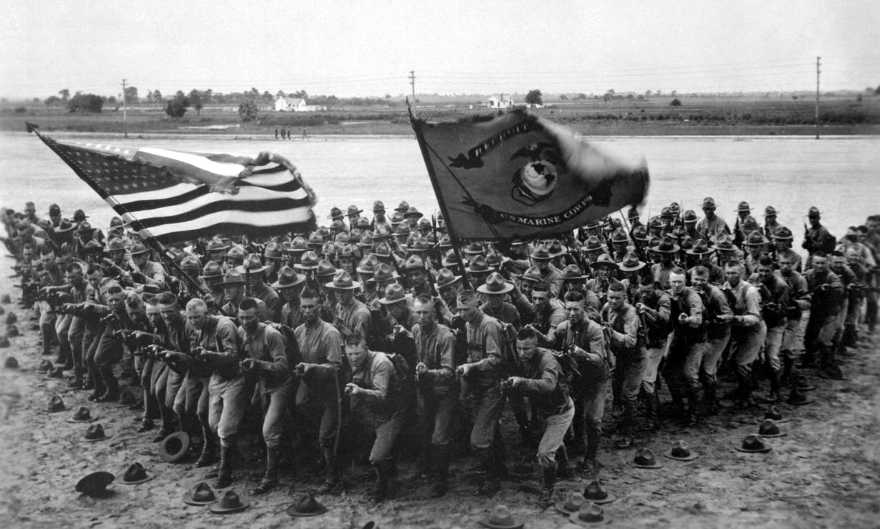 Un entraînement de Marines en Floride en 1918