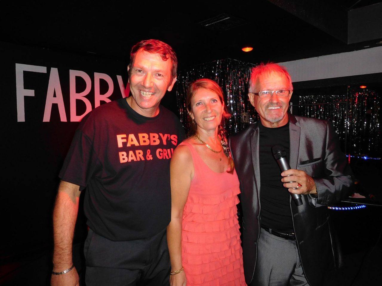 Vincent et Fabienne Berge lors de la soirée d'ouverture de leur restaurant Fabby's à Hollywood / Floride