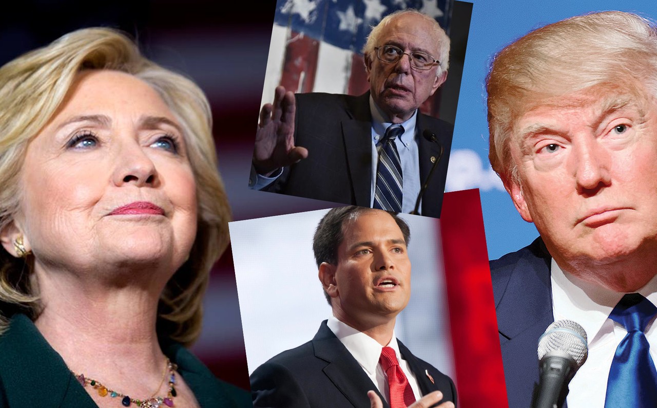 Hillary Clinton, Bernie Sanders, Marco Rubio, donald Trump (Photos facebook des candidats)