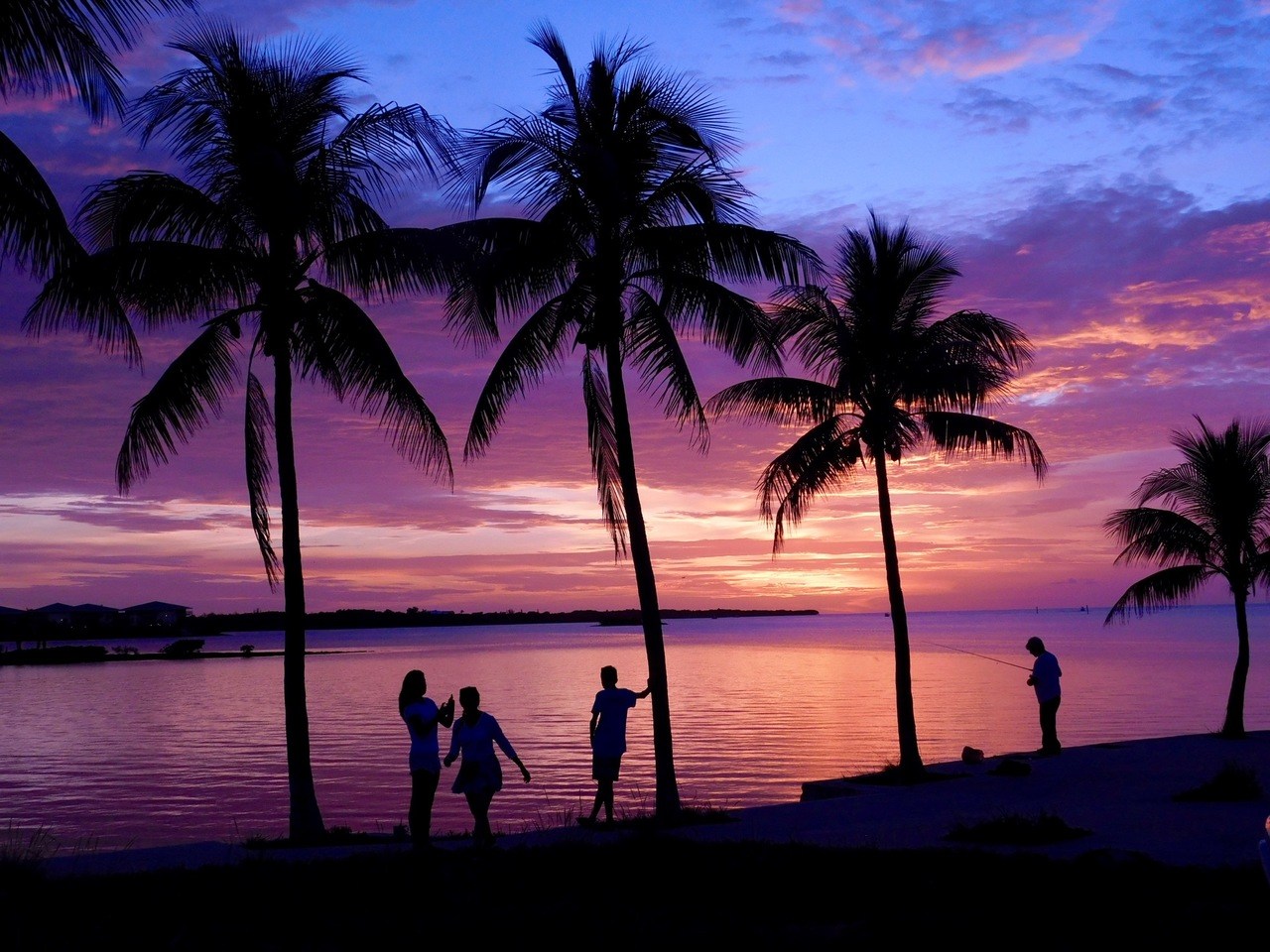 Un coucher de soleil sur l'île de Marathon en Floride