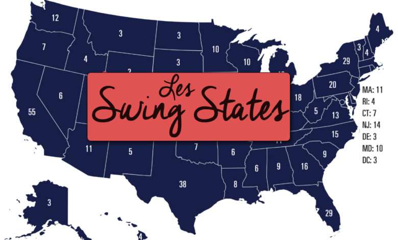 Les Swing States aux Etats-Unis en 2020