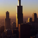 Coucher de soleil sur la Willis Tower de Chicago