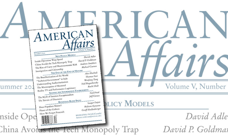 American Affairs : une revue politique qui lance beaucoup de pistes de réflexion