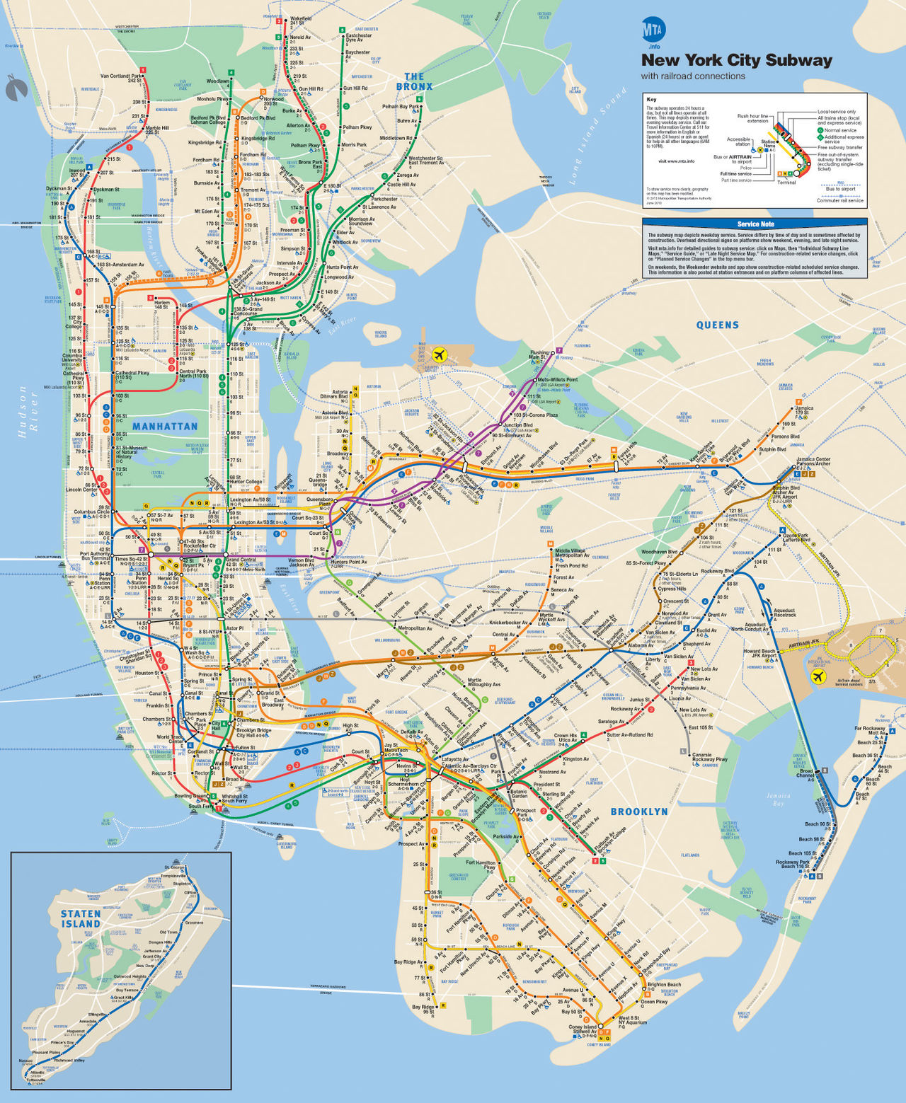 Plan, carte, du métro de New-York