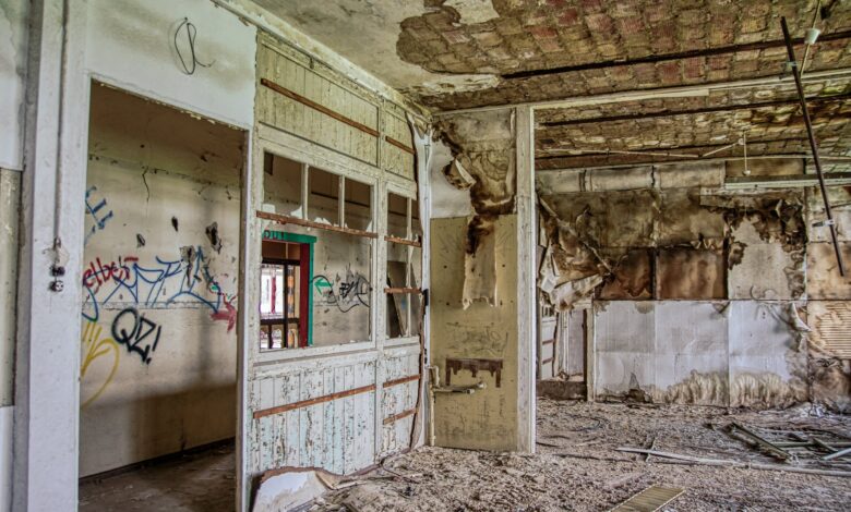 interior of an abandoned home