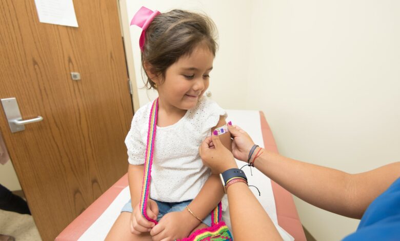 girl getting vaccinated