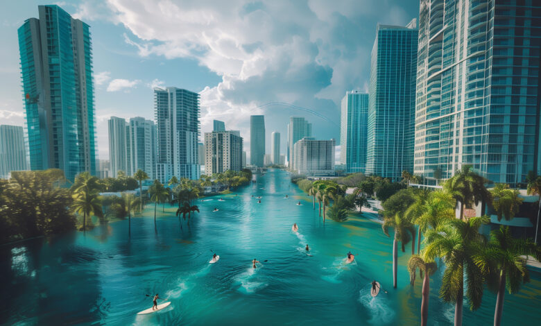 La vitesse de la montée des eaux à Miami.