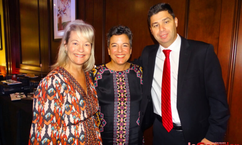 Martine Boulay (pdte Natbank) entre Isabelle Dessureault (Déléguée du Québec à Miami) et Louis Guay (pdt CCCF).